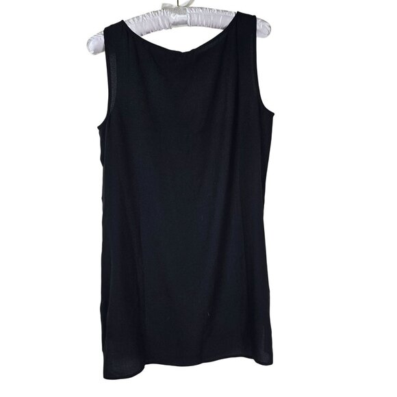 NWT Eileen Fisher System Black Silk Crepe Long Tunic Shell Top $218 XS Old Money - Picture 2 of 10